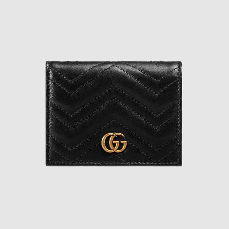 Gucci GG Marmont Card Case Wallet 466492 Black